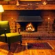 Traditional brick fireplace serving as a cozy focal point in a living room