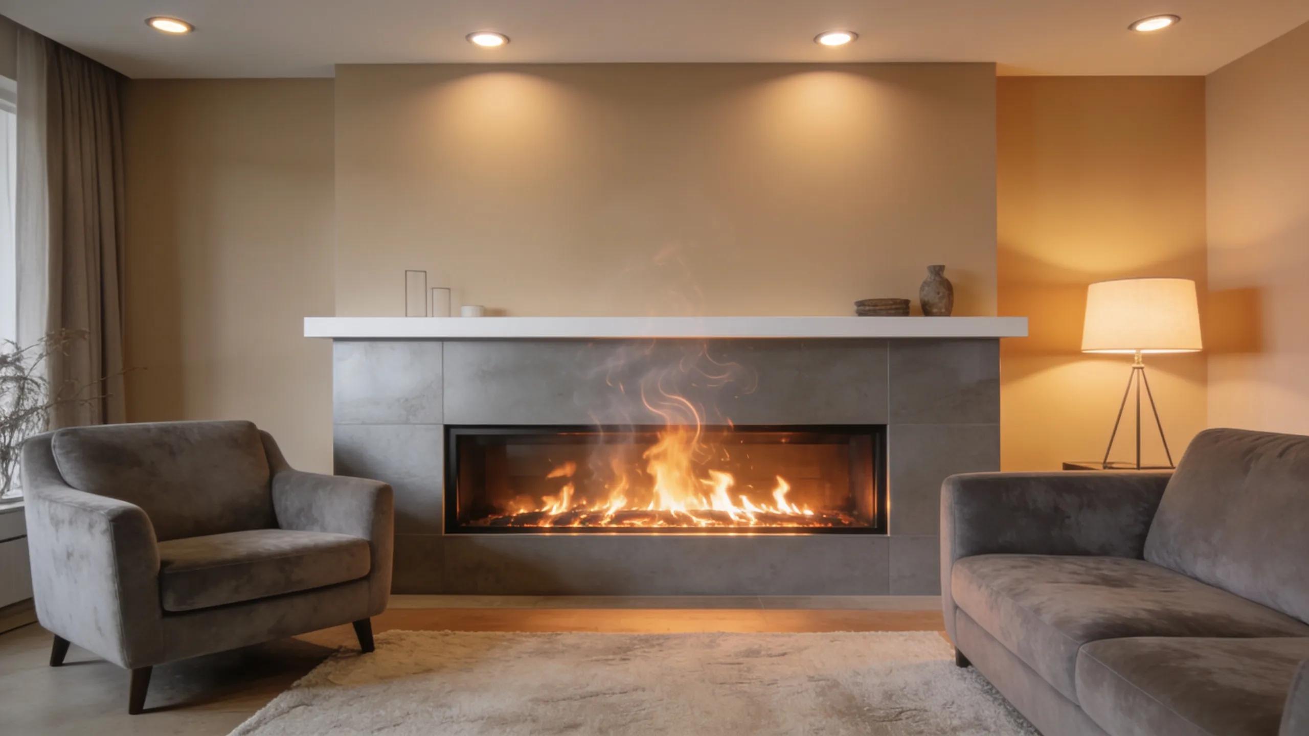 Cozy modern living room featuring a gas fireplace, enhancing home comfort and aesthetics